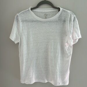 NWT j.Crew 100% linen white tee size S
